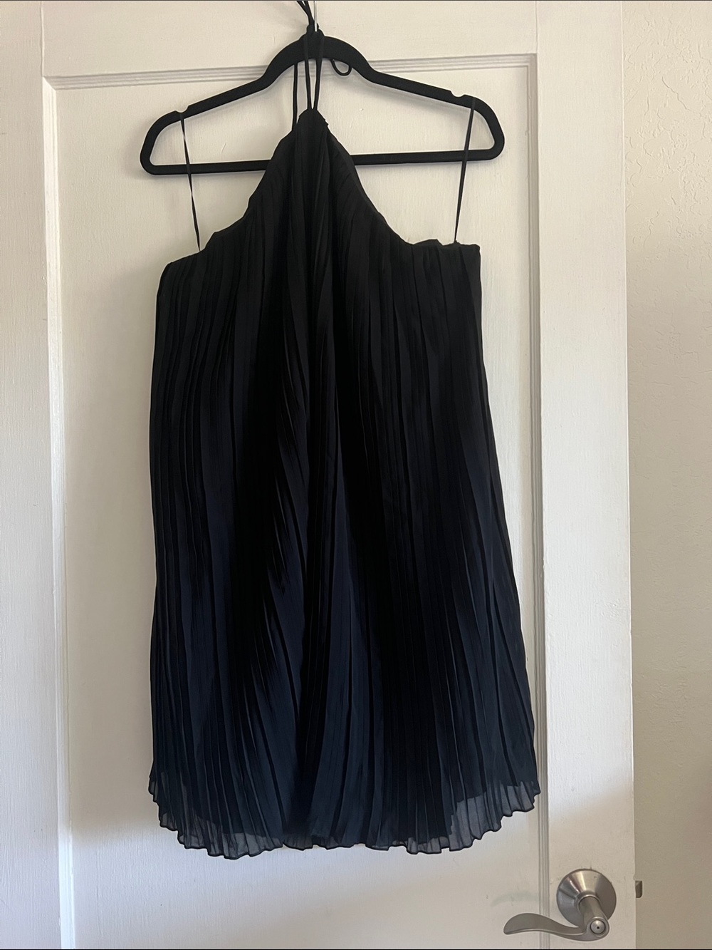 Old Navy Black Pleated Halter Mini Dress
